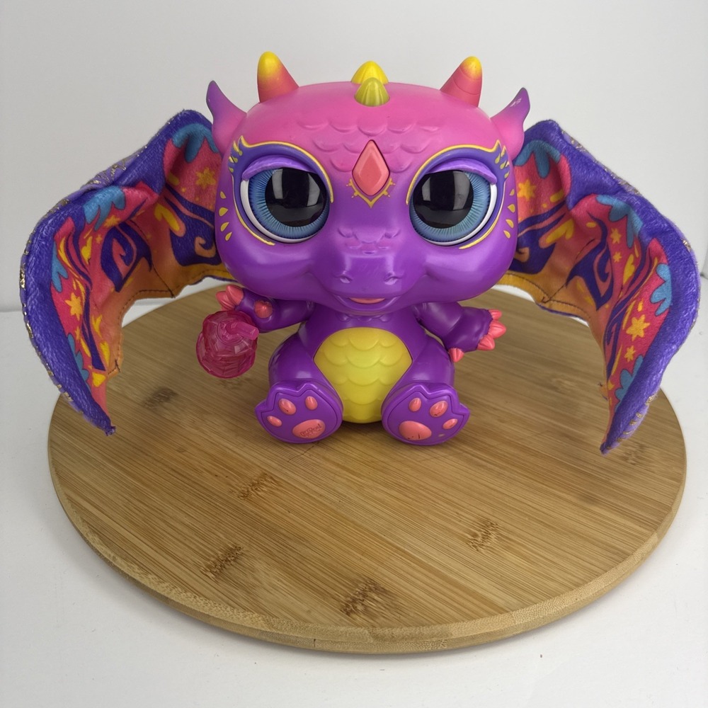 Hasbro FurReal Friends Moodwings Baby Dragon Interactive Pet Purple Tested‎